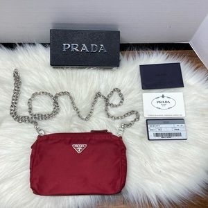 Prada Nylon Pouch With Chain